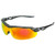 Crossfire Cirrus 3968 Safety Glasses, Shiny Black Frame/Red Mirror