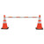 Orange/White Reflective Retractable Cone Bar, 6' - 10'