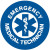 "EMERGENCY MEDICAL TECHNICIAN" hard hat sticker, 25/pk