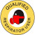 "QUALIFIED RESPIRATOR USER" hard hat sticker, 25/pk 