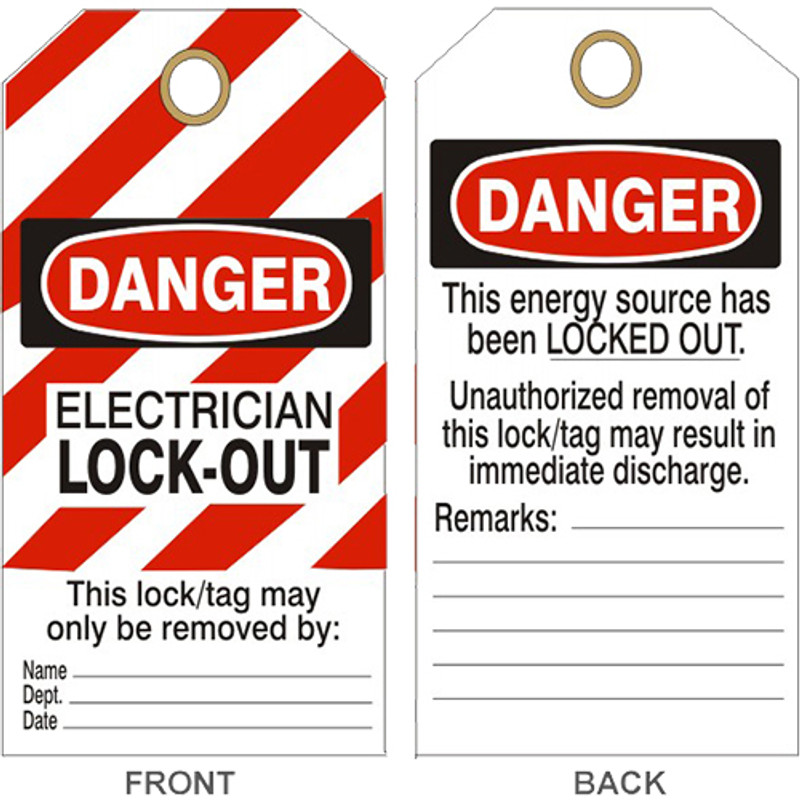 ●DANGEROUS GOODZ Danger Electrician Locked Out Tag, 25/PK