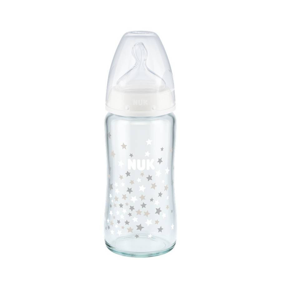 NUK First Choice Glass Bottle Wide Neck White Bottles Teats Nuk