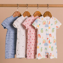 The Sleep Store Organic Cotton Shortie Zipsuit