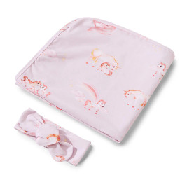 Snuggle Hunny Baby Jersey Wrap & Topknot Set