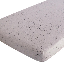 Organic Jersey Fitted Sheet - Grey Star