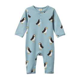 Nature Baby Organic Cotton Henley Pyjama Suit - Clearance