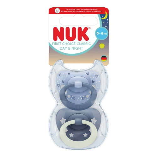 NUK First Choice Classic Day & Night Soothers 2pk