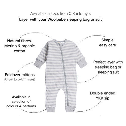 Woolbabe Merino/Organic Cotton PJ Suit