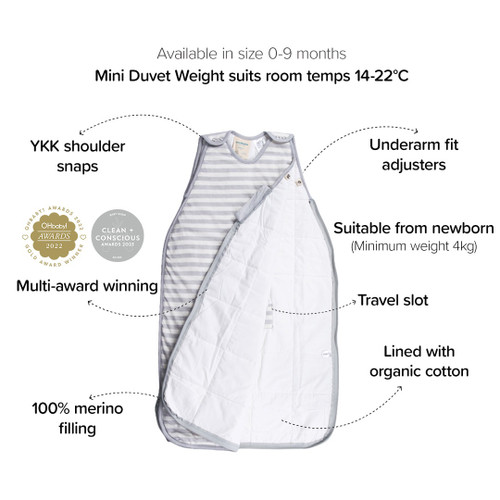Woolbabe Mini Duvet Side Zip - 0-9 months