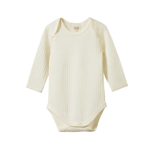 Nature Baby Merino Pointelle Long Sleeve Bodysuit