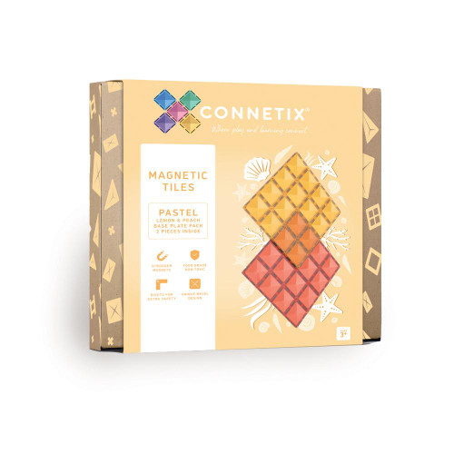 Connetix Pastel Lemon & Peach Base Plate - 2 piece