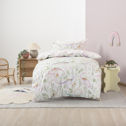 Squiggles Cotton Duvet Cover Set - Dino Garden
