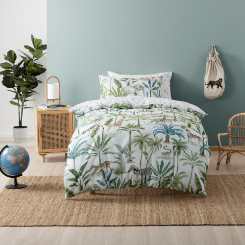 Squiggles Cotton Duvet Cover Set - Jungle Oasis