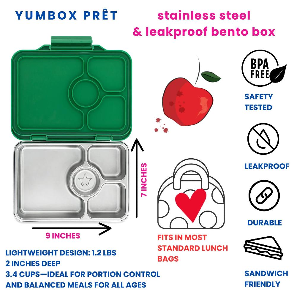 Yumbox Pret Stainless Steel 4 Compartment Bento Lunchbox