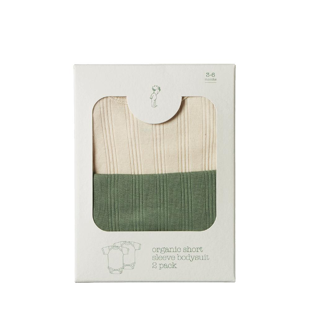 Nature Baby Organic Derby Short Sleeve Bodysuit 2pk