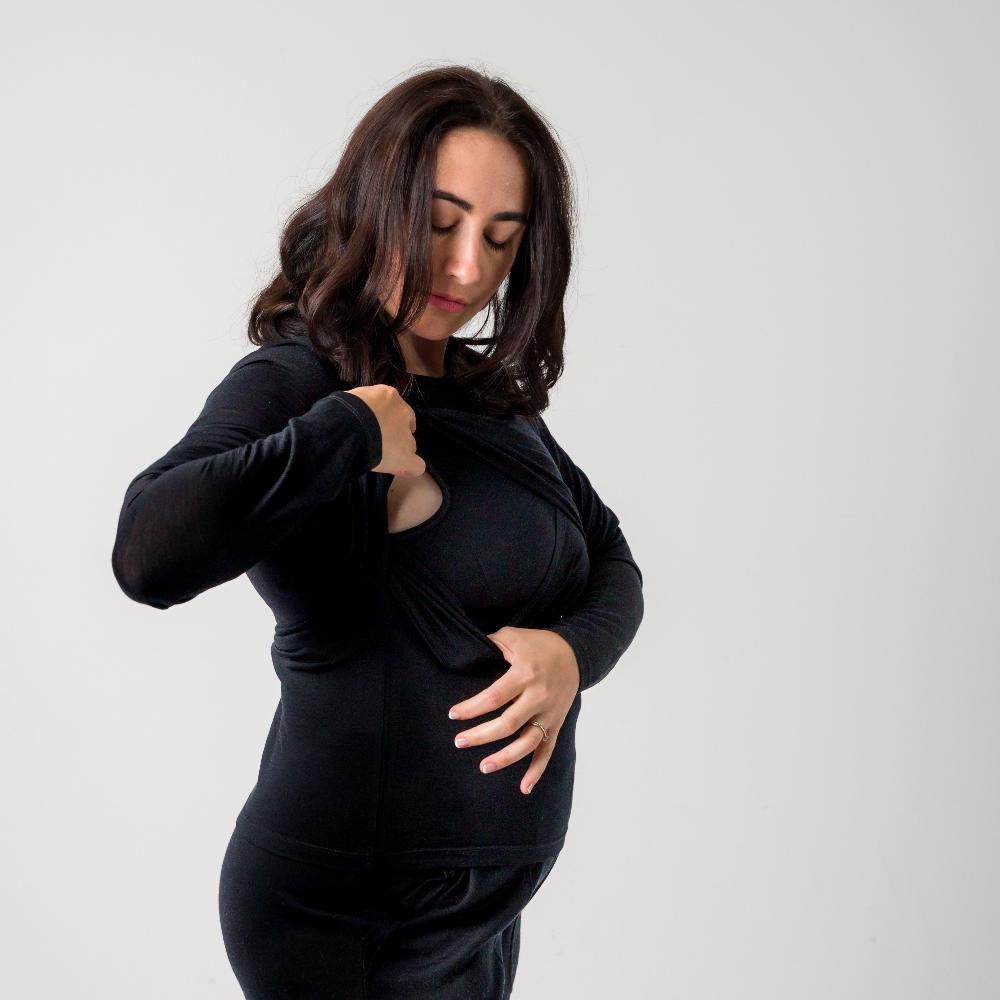 The Sleep Store All Seasons Merino/Tencel LS Breastfeeding Top