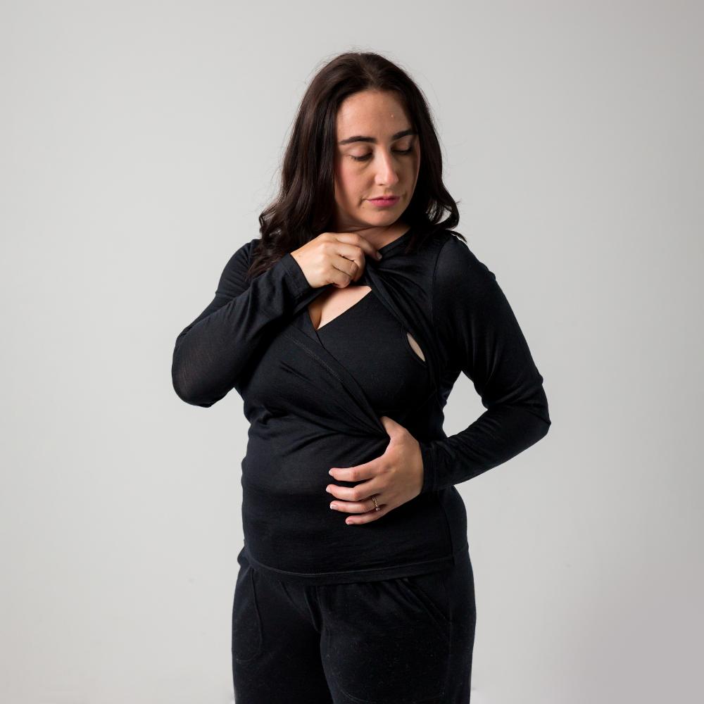 The Sleep Store All Seasons Merino/Tencel LS Breastfeeding Top