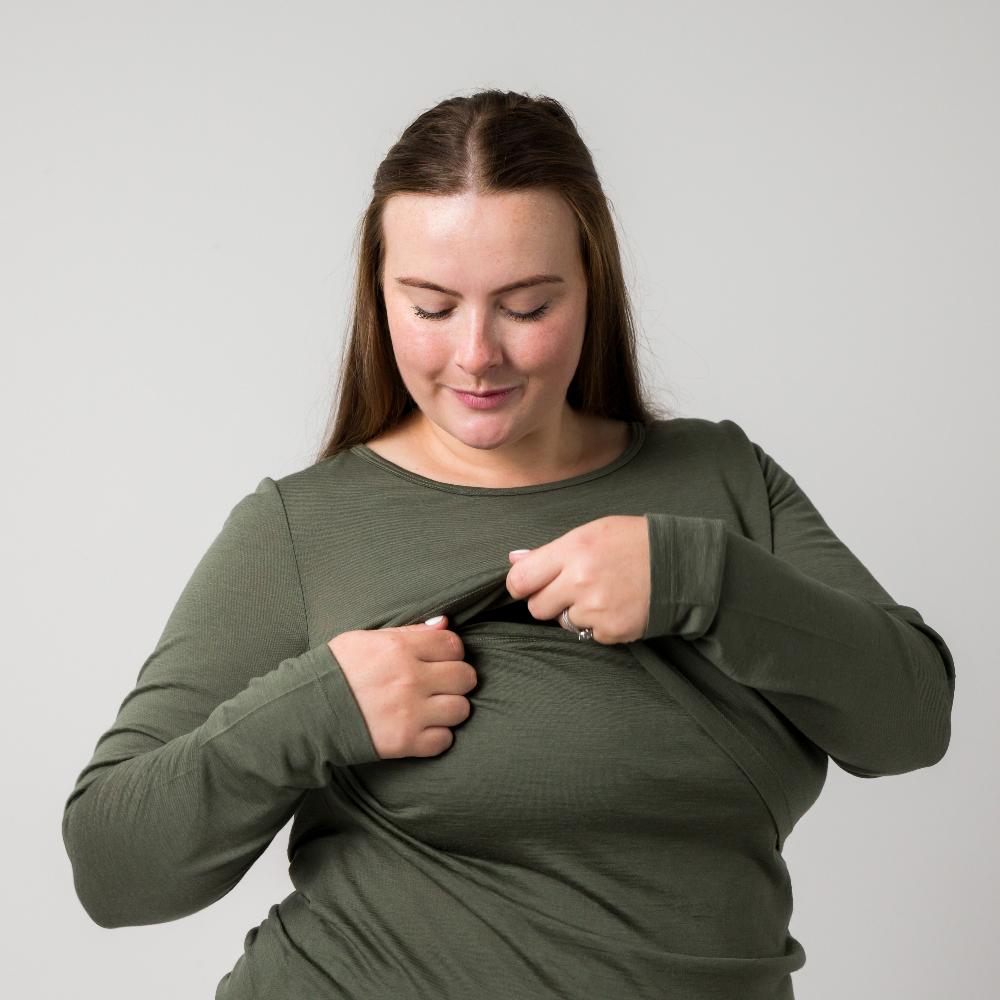 The Sleep Store All Seasons Merino/Tencel LS Breastfeeding Top