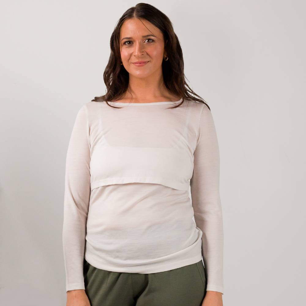 The Sleep Store All Seasons Merino/Tencel LS Breastfeeding Top