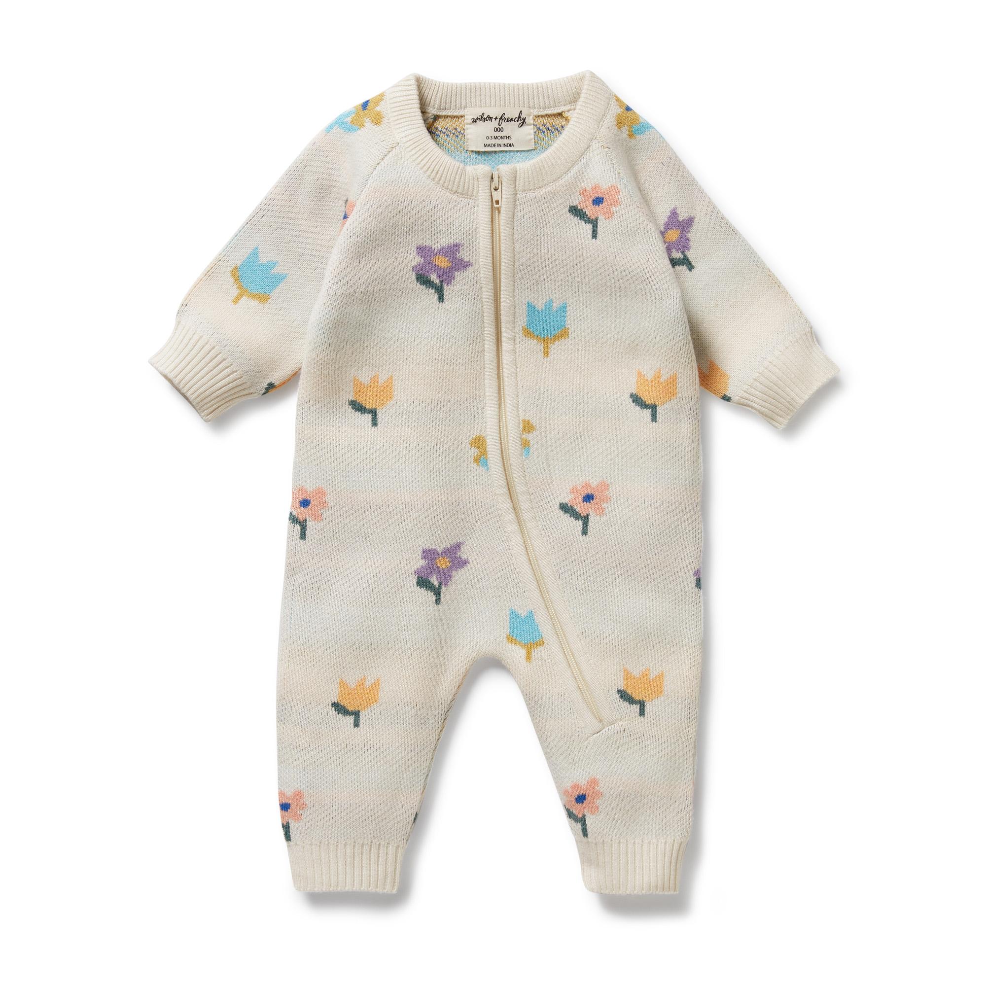 Wilson & Frenchy Organic Knitted Jacquard Growsuit - Clearance