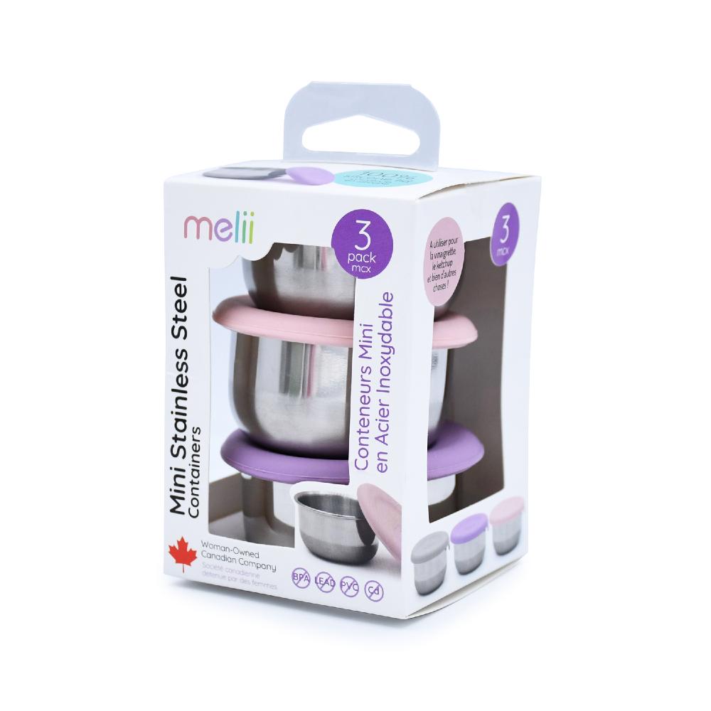 Melii Mini Silicone & Stainless Steel Containers 3pc