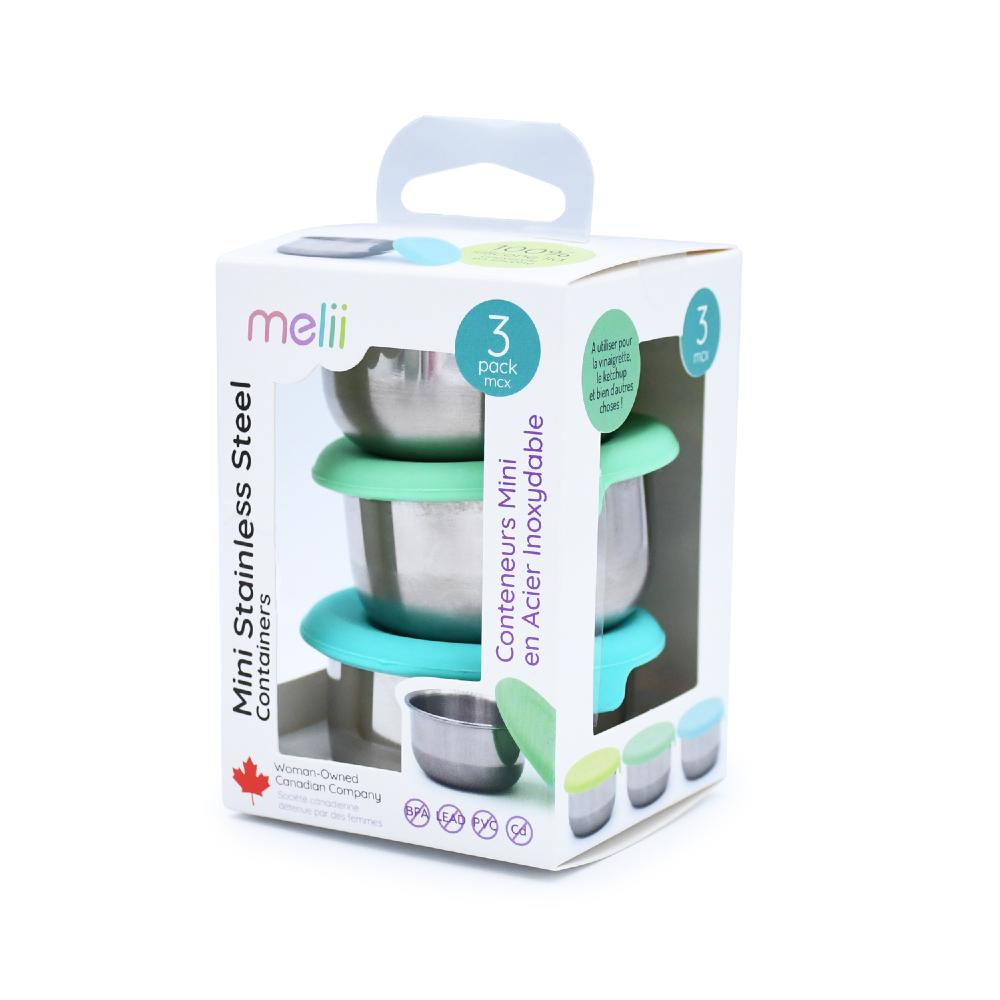 Melii Mini Silicone & Stainless Steel Containers 3pc