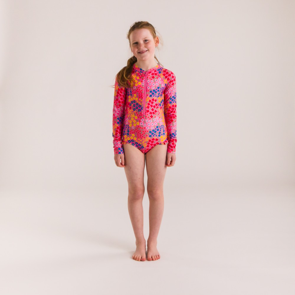 Neon by Nestling Sleeved Girls Swimsuit