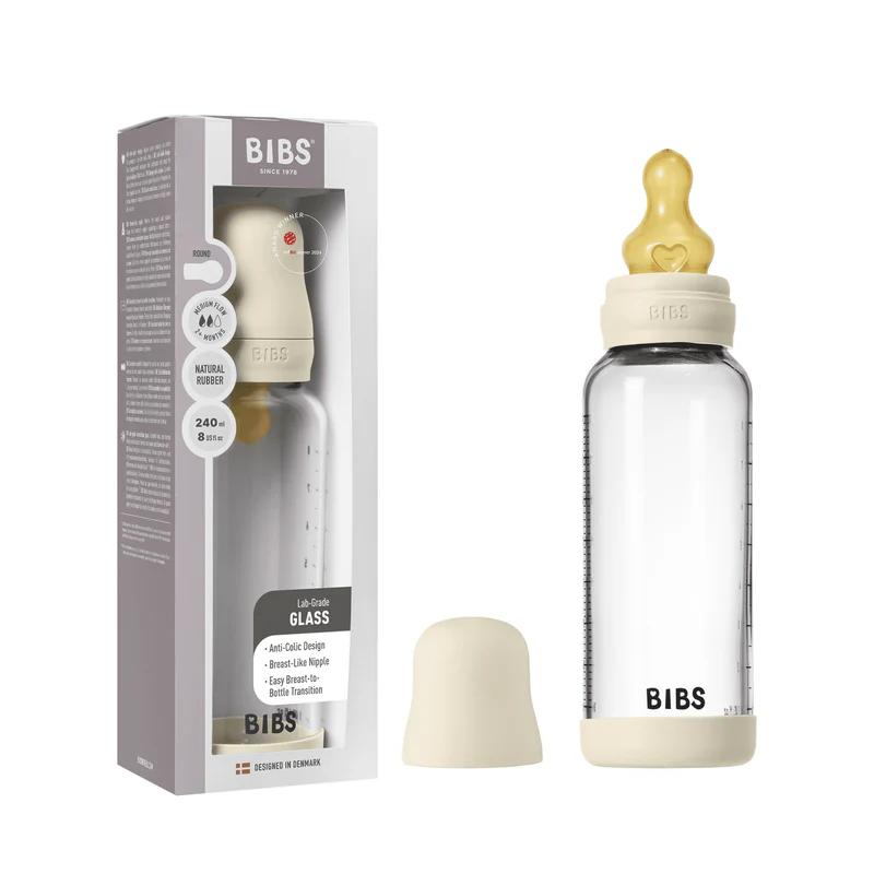 BIBS Glass Baby Bottle Complete Set - Latex