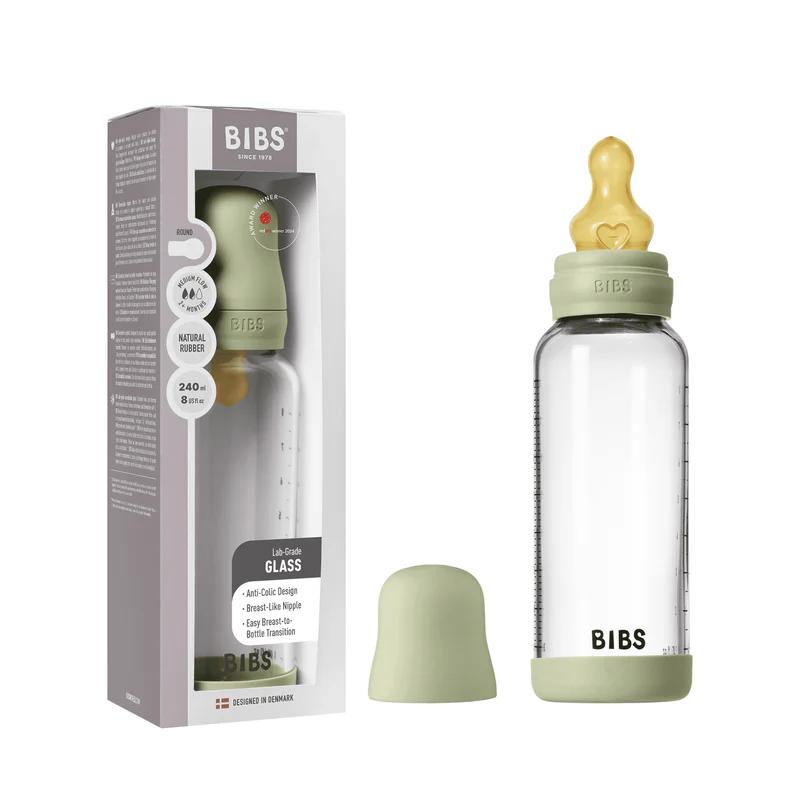 BIBS Glass Baby Bottle Complete Set - Latex