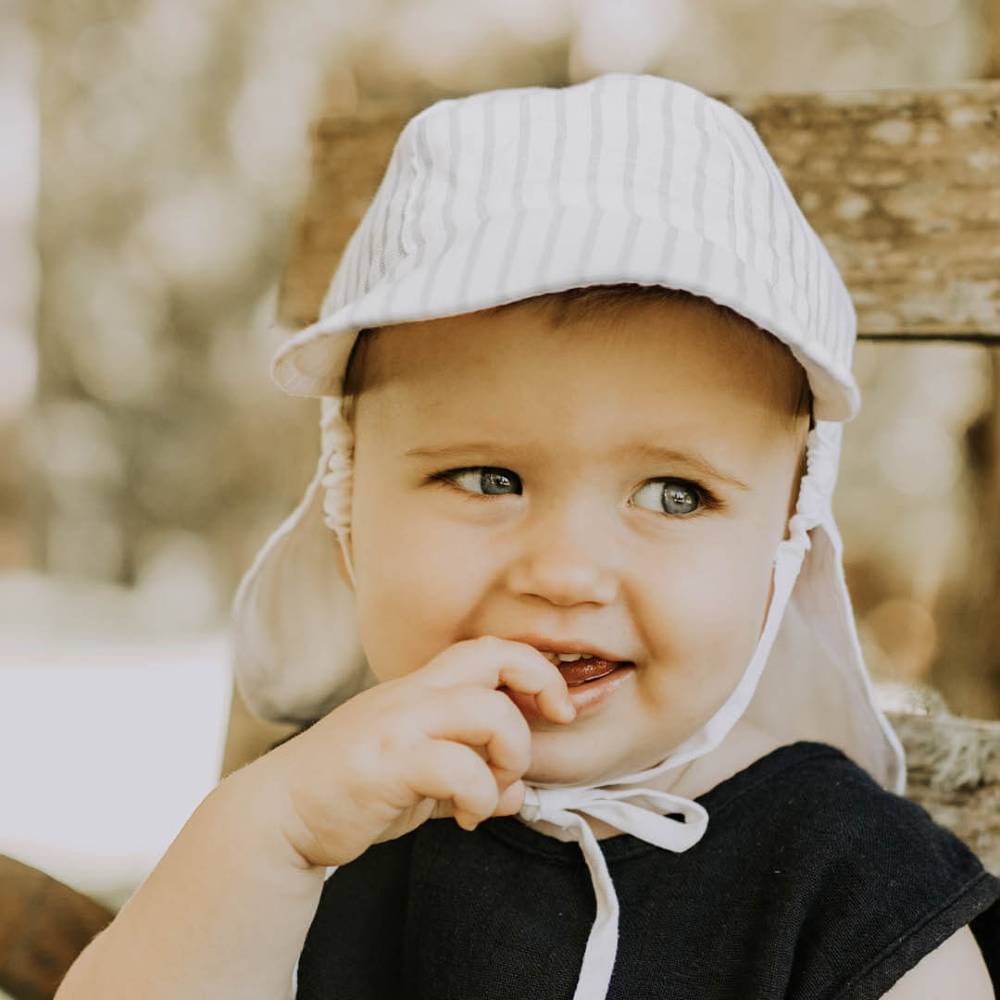 Bedhead Hats Heritage Collection - 'Lounger' Baby Reversible Legionnaire Flap Sun Hat