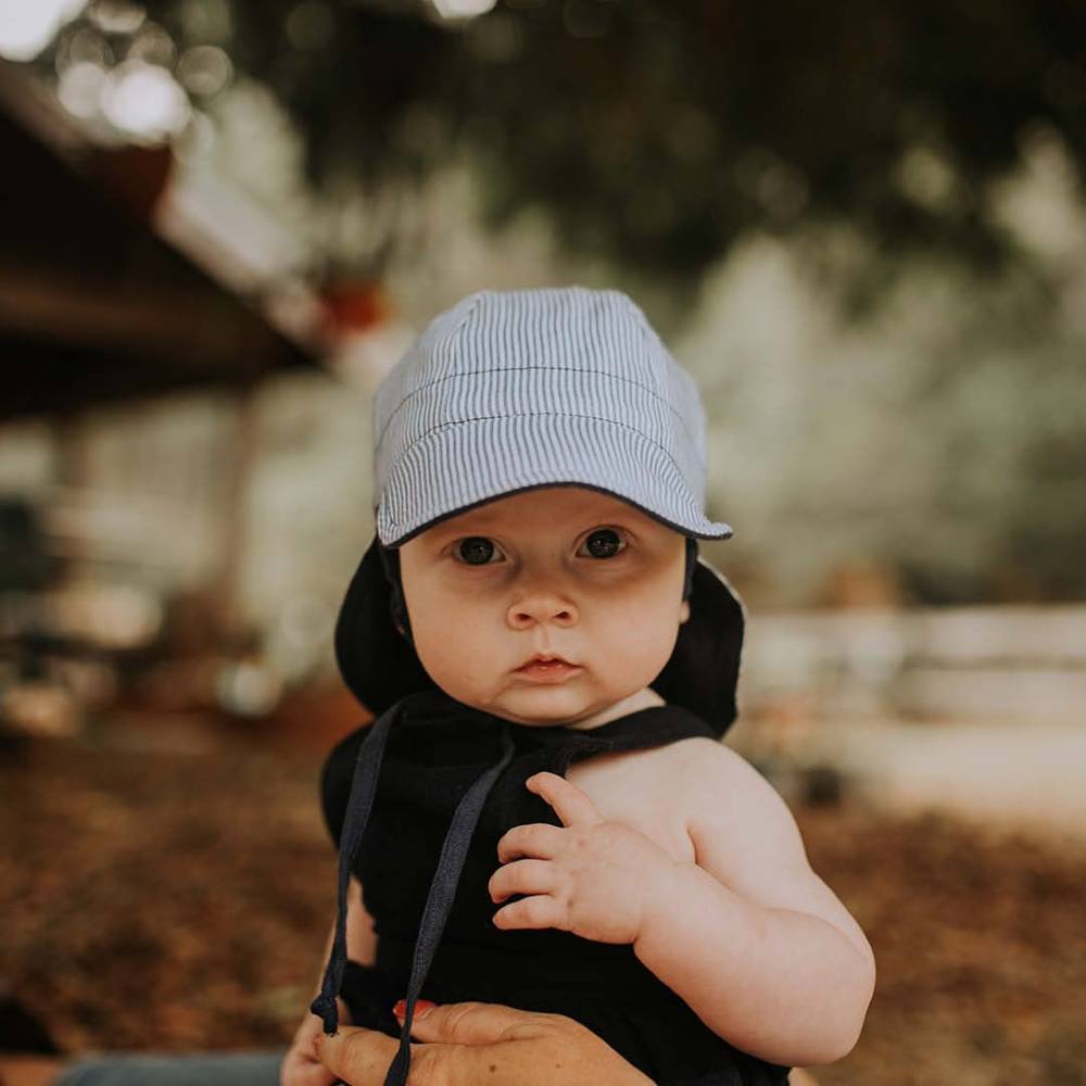 Bedhead Hats Heritage Collection - 'Lounger' Baby Reversible Legionnaire Flap Sun Hat
