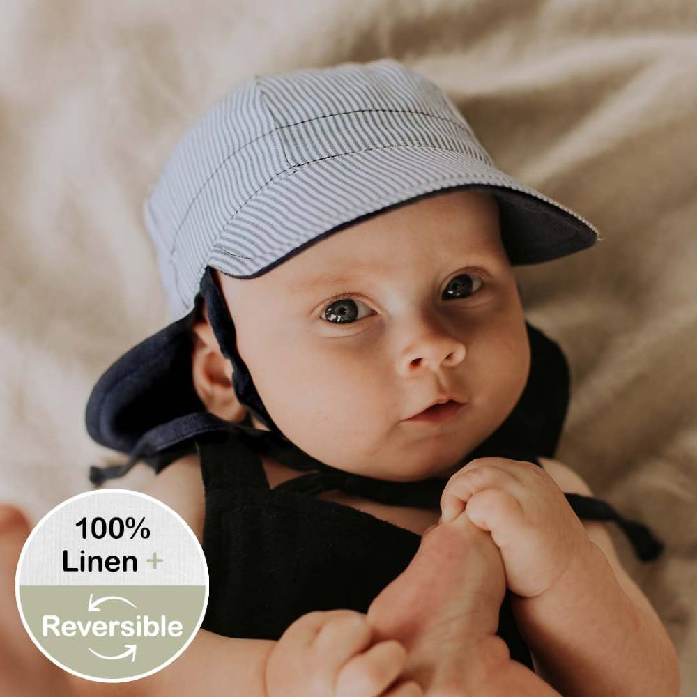 Bedhead Hats Heritage Collection - 'Lounger' Baby Reversible Legionnaire Flap Sun Hat