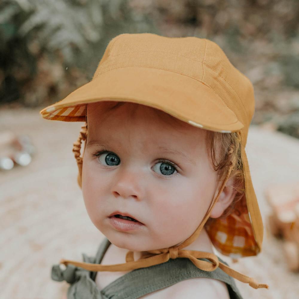 Bedhead Hats Heritage Collection - 'Lounger' Baby Reversible Legionnaire Flap Sun Hat