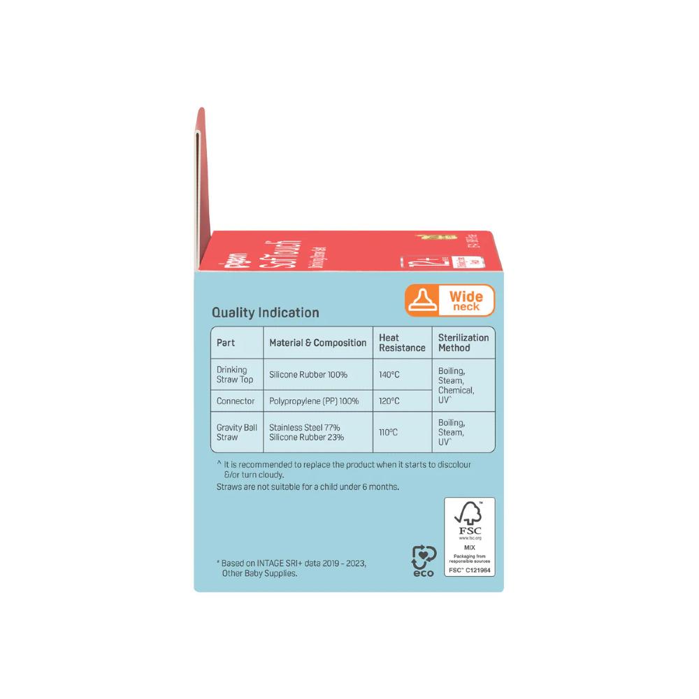 Pigeon SoftTouch Drinking Straw Set - For babies 12+ months