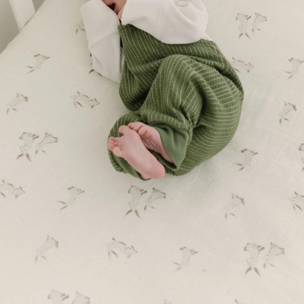 Crane Baby Organic Cotton Fitted Cot Sheet