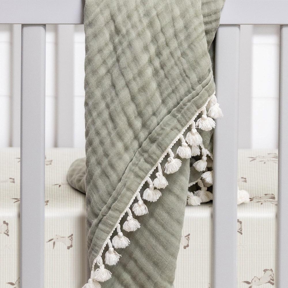 Crane Baby Organic Cotton Fitted Cot Sheet