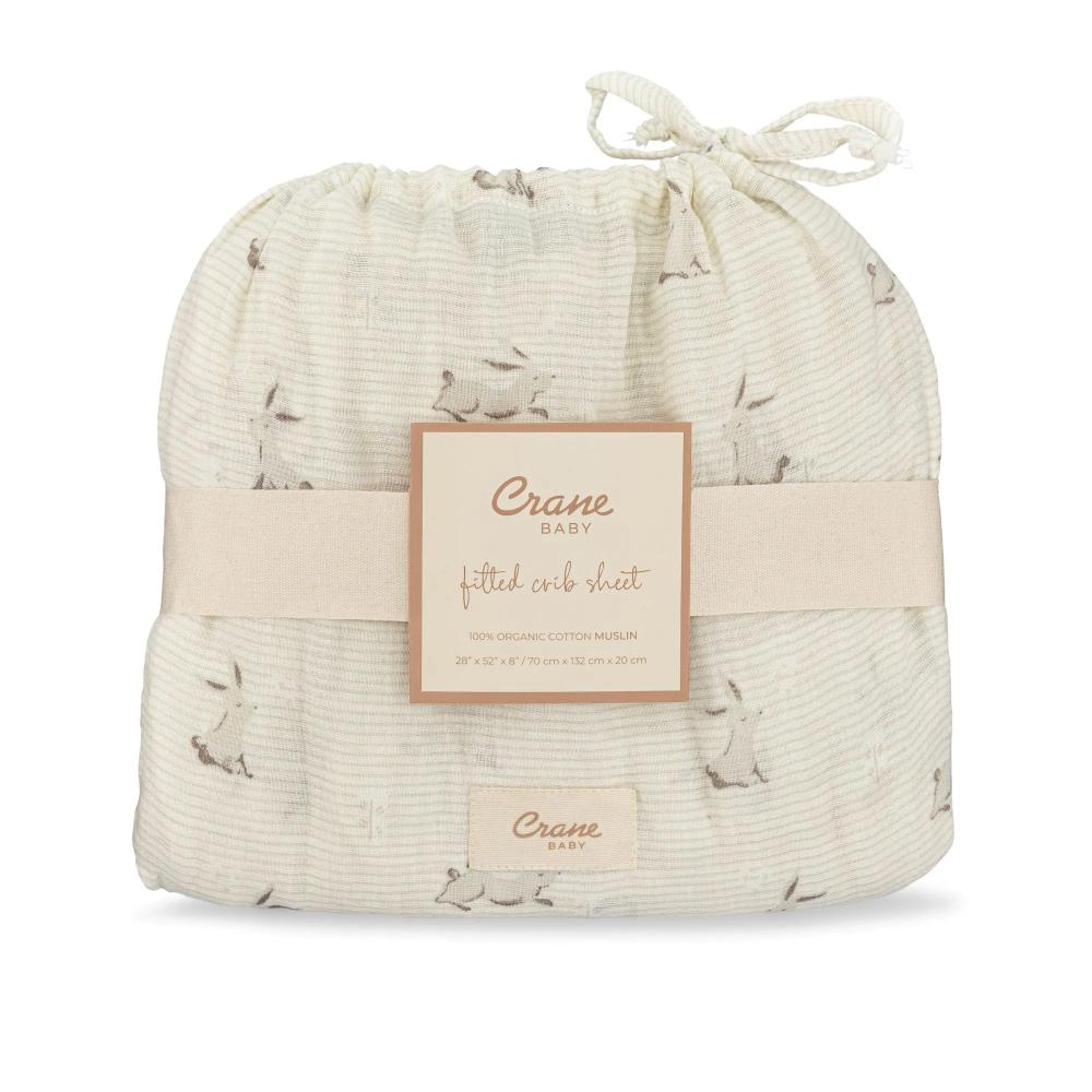 Crane Baby Organic Cotton Fitted Cot Sheet