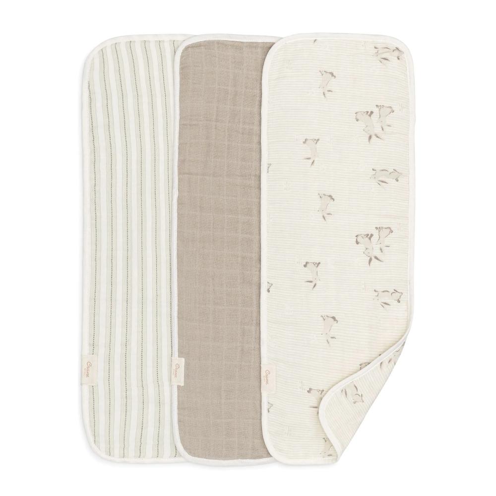 Crane Baby Organic Cotton Burp Cloths 3pk