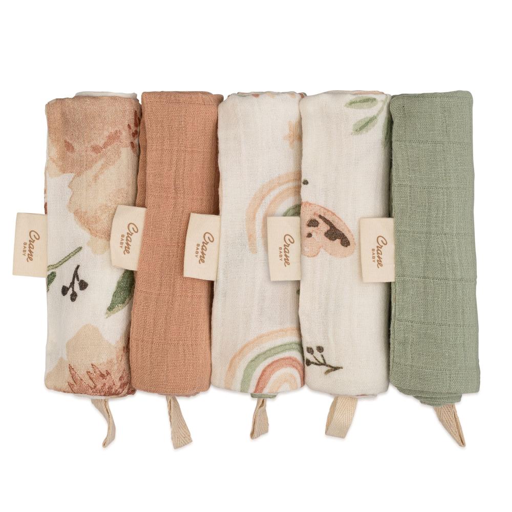 Crane Baby Wash Cloth Set 5pk