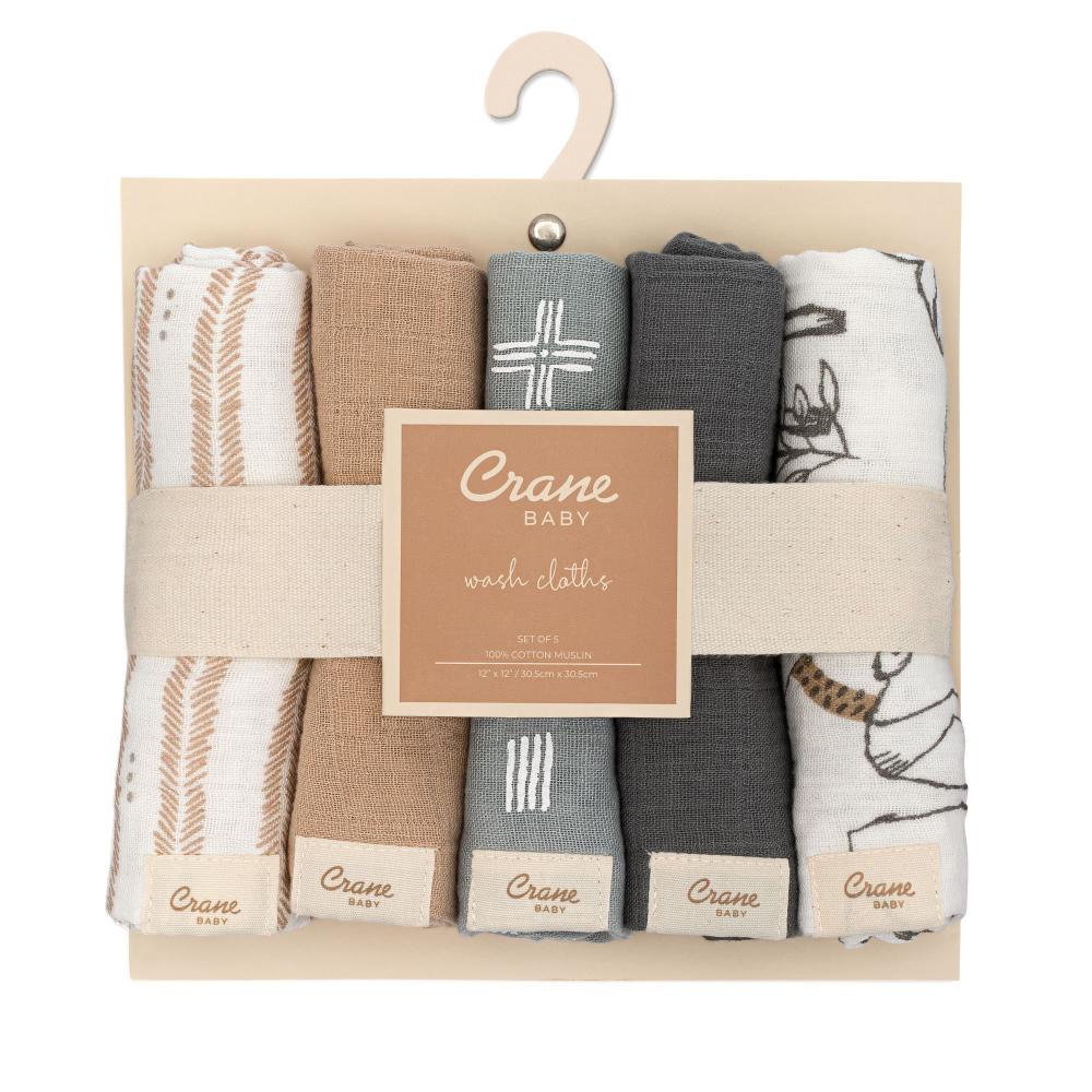Crane Baby Wash Cloth Set 5pk