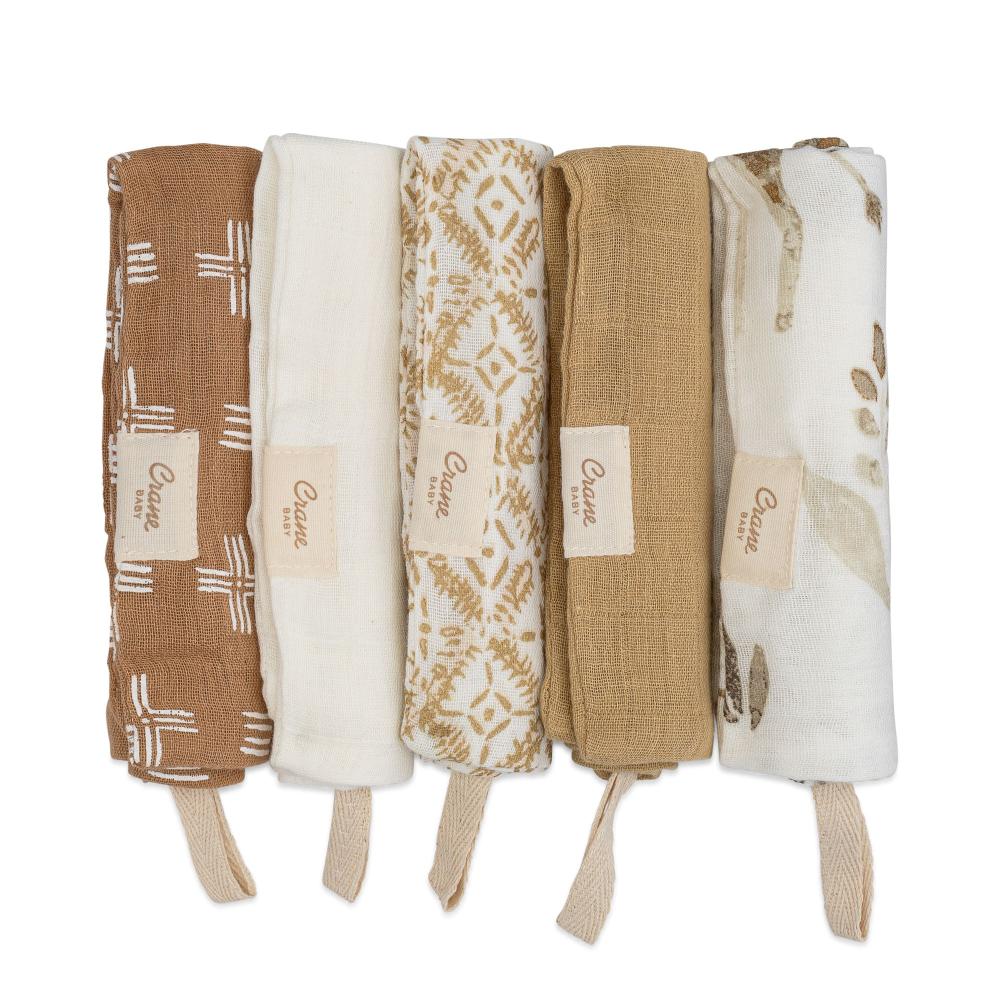 Crane Baby Wash Cloth Set 5pk