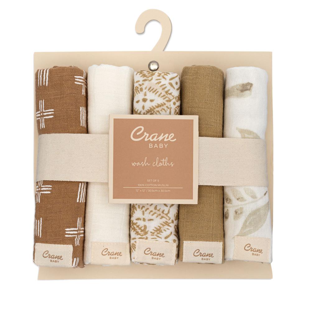 Crane Baby Wash Cloth Set 5pk
