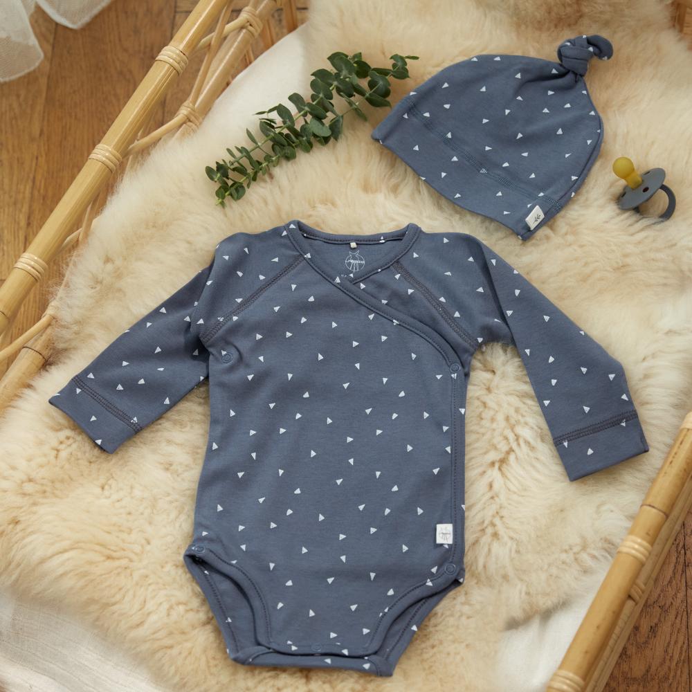 Lassig Organic Cotton Long Sleeve Kimono Bodysuit