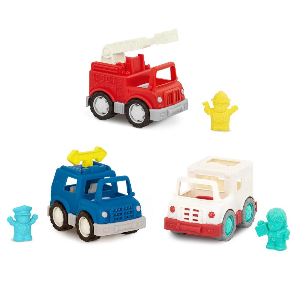 Battat 3 Little Emergency Vehicles Toy