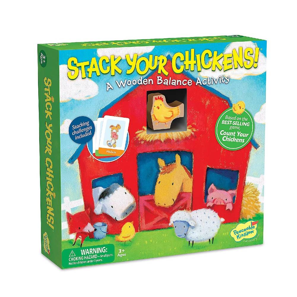 Peaceable Kingdom Stack Your Chickens Wooden Activity