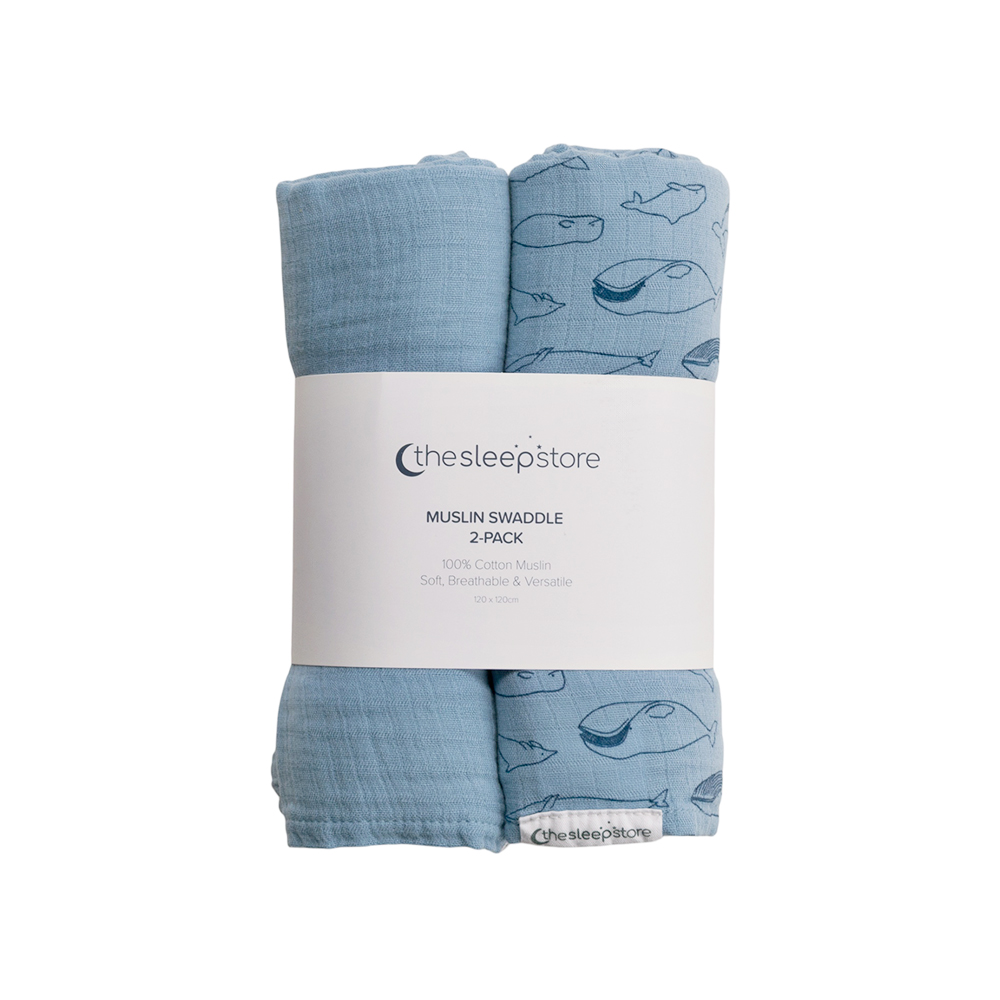 The Sleep Store Deluxe Muslin Swaddle 2pk