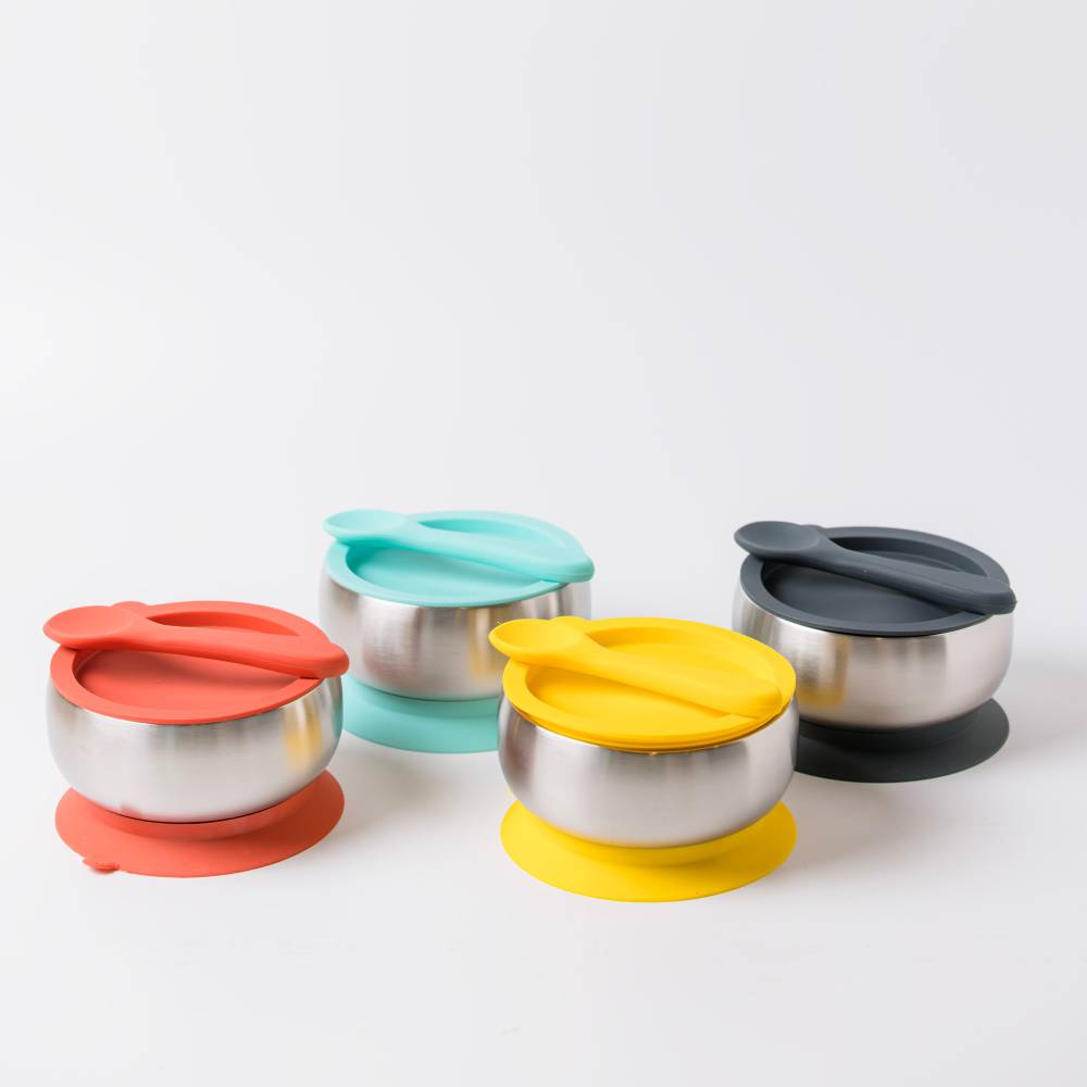 Lion & Lady 18/8 Stainless Steel Feeding Bowl & Spoon