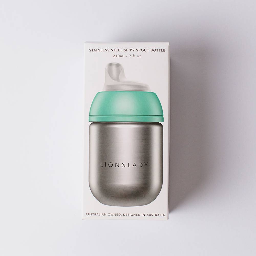 Lion & Lady 18/8 Stainless Steel Toddler Sippy Spout Bottle Cup 210ml