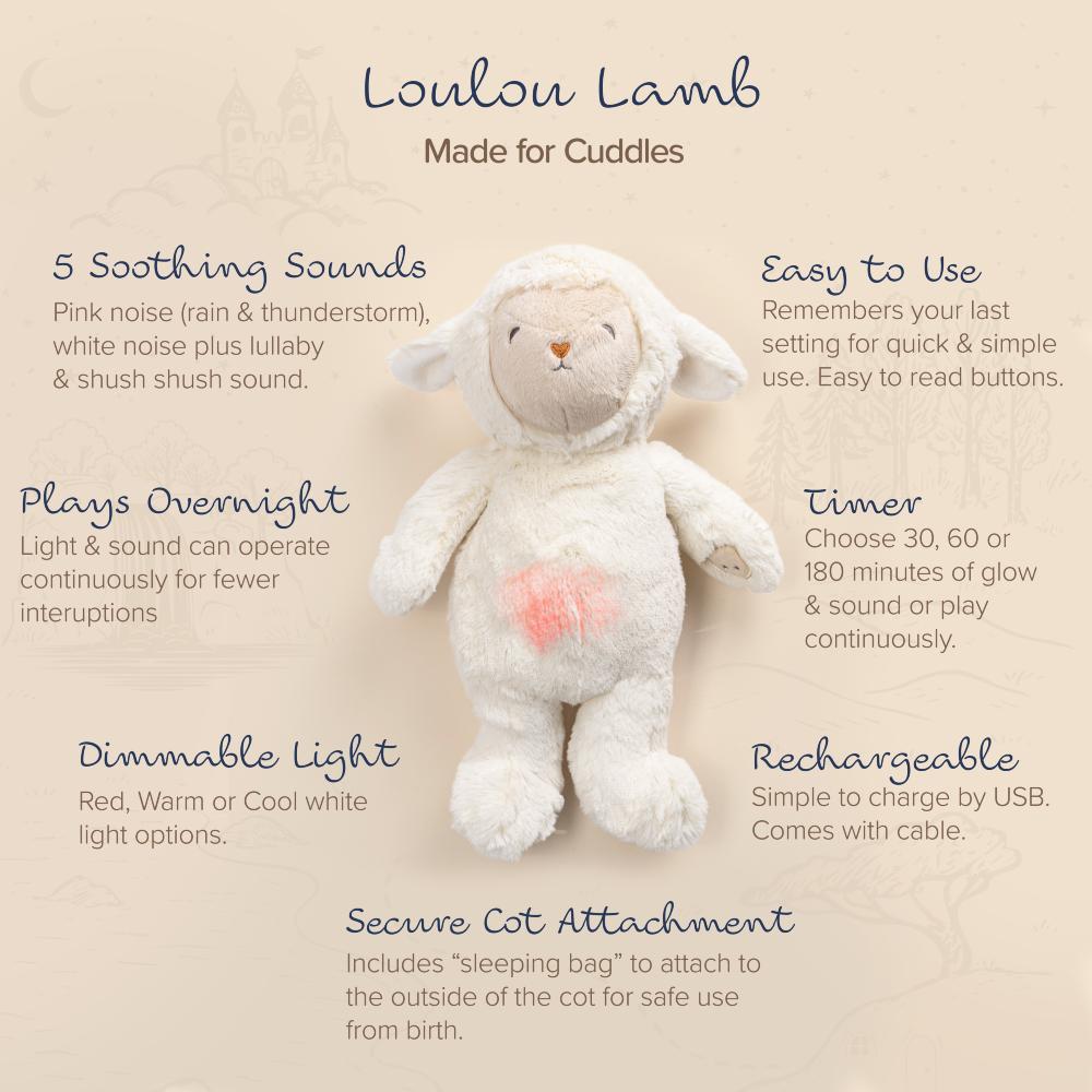The Sleep Store Glow Friends - Loulou Lamb with Rechargeable Sound & Light
