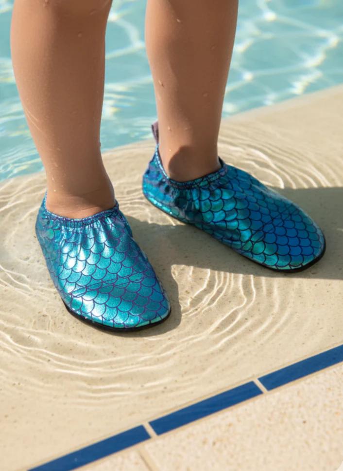 Slipfree Swimming Shoes - Junior Metallic Designs